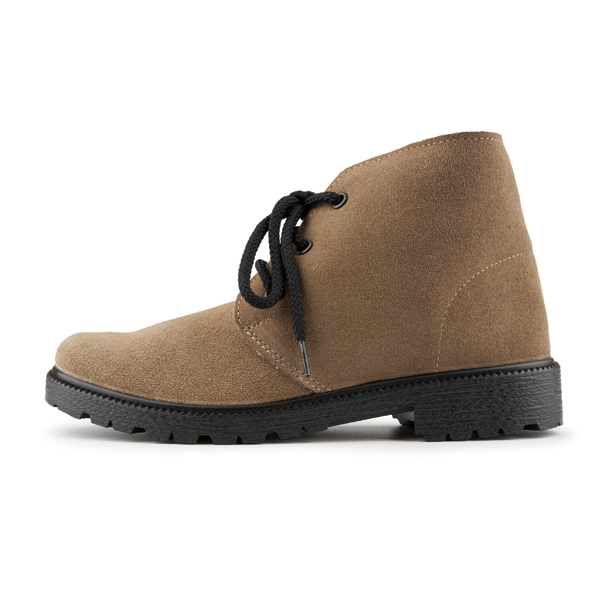 Damlädervinterkängor med fårull Amelie beige