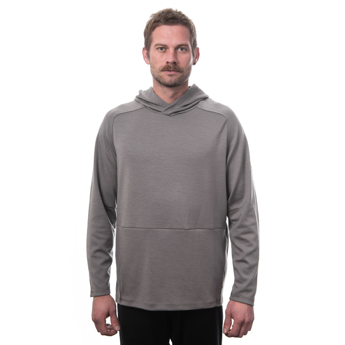 Herr huvtröja Sensor Merino Upper grå