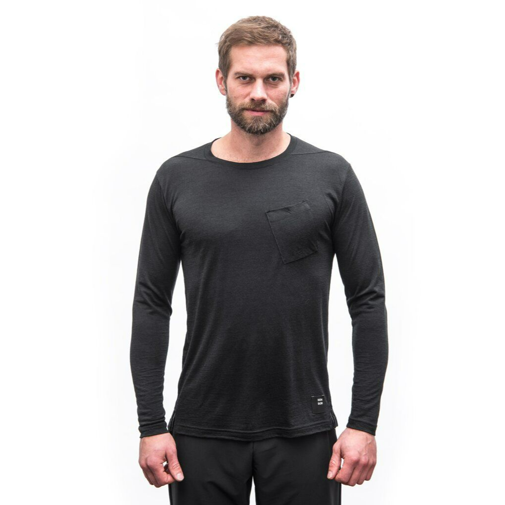 Herrtröja Sensor Merino Air Traveller med lång ärm svart