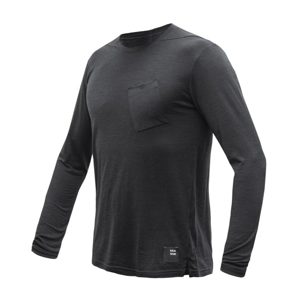 Herrtröja Sensor Merino Air Traveller med lång ärm svart