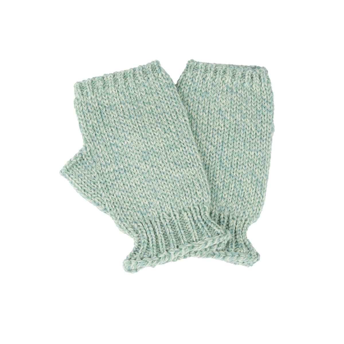 Ullstickade fingerlösa handskar Supersoft Merino turkos