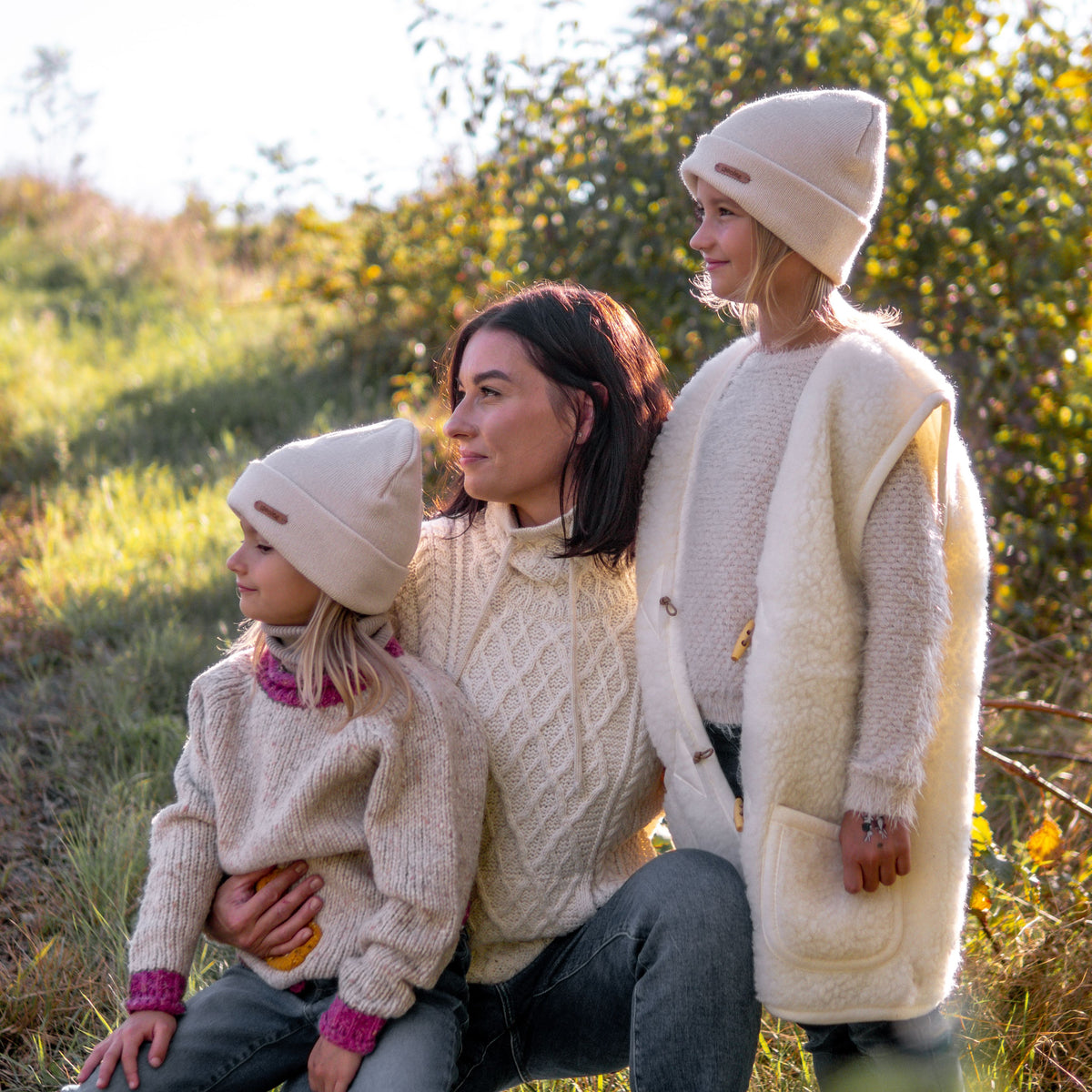 Damullpolotröja med ficka av Supersoft merinoull natur