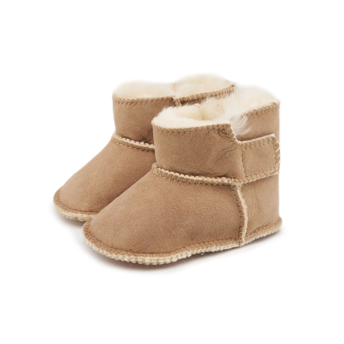 Barntossor med lammskinn beige