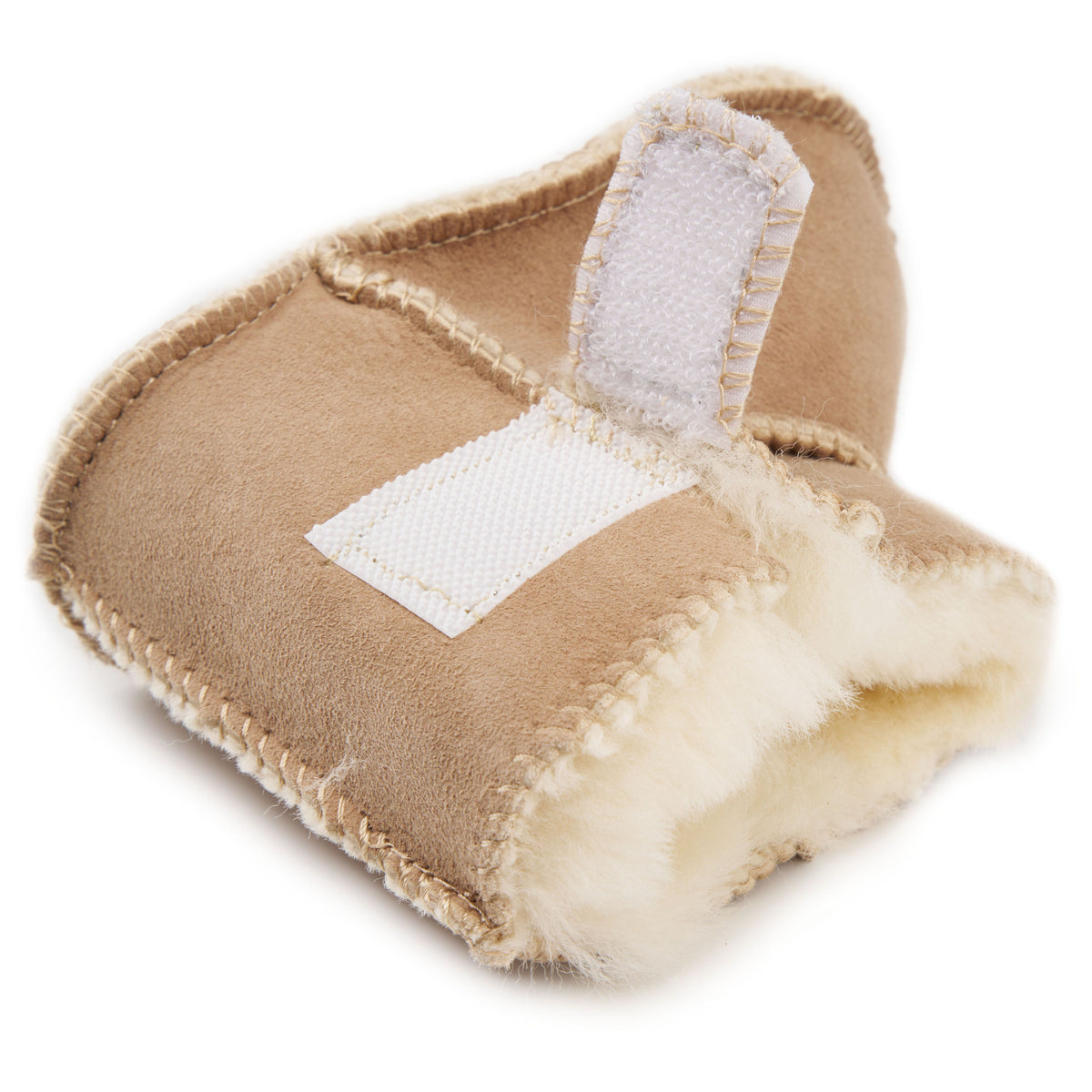 Barntossor med lammskinn beige