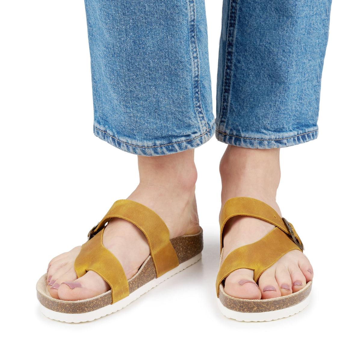 Anatomiska dam-korkslip-in-tofflor Vanda beige