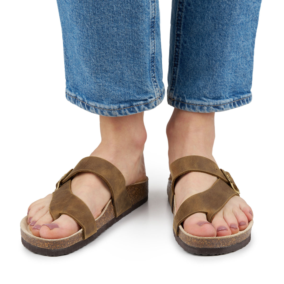 Dam kork anatomiska slip-in-tofflor Vanda brun