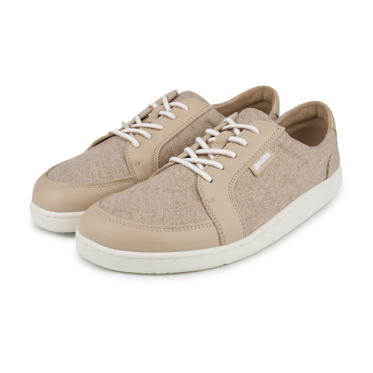 Herr barfota ulltennisskor Teo beige