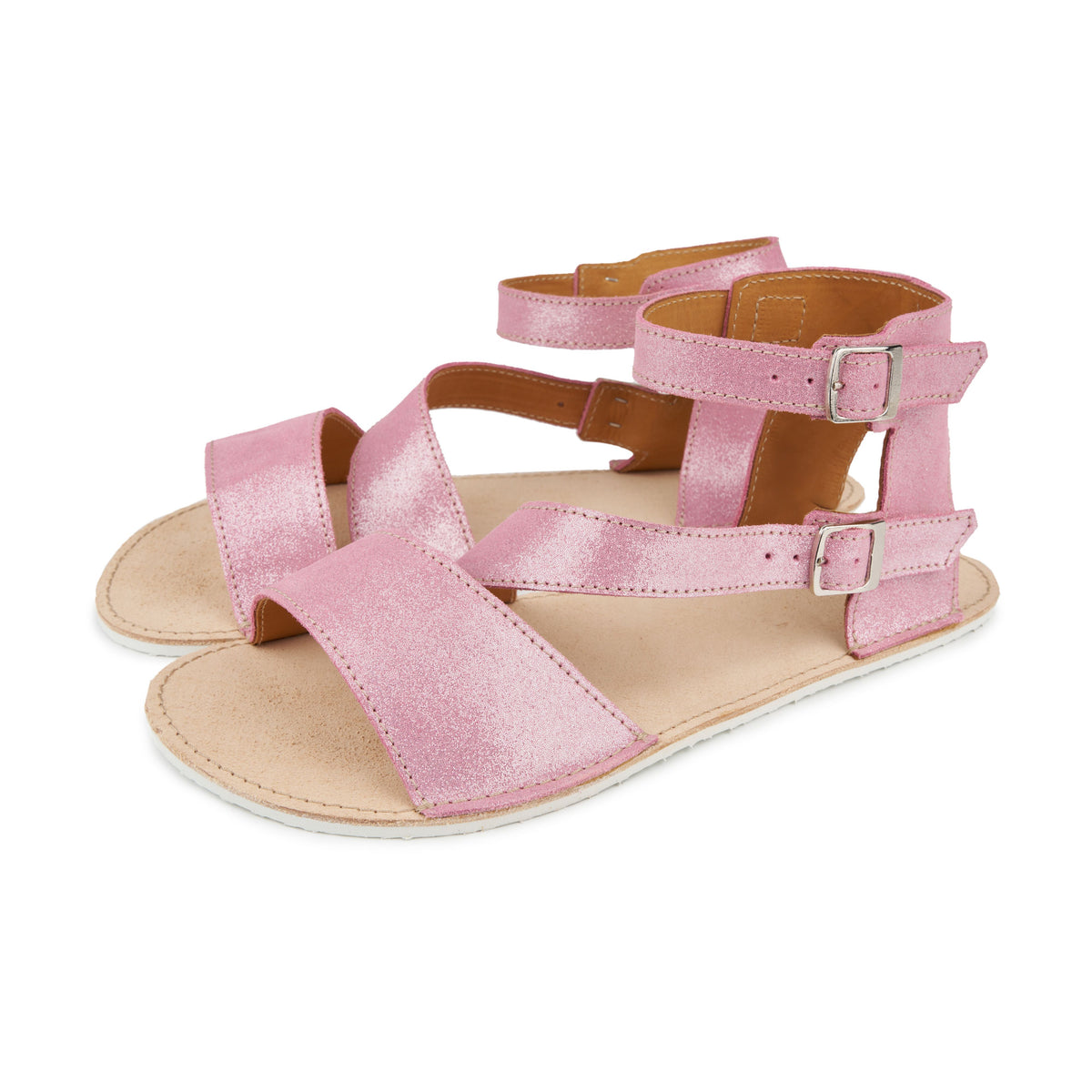 Dam barefoot lädersandaler Imogen rosa