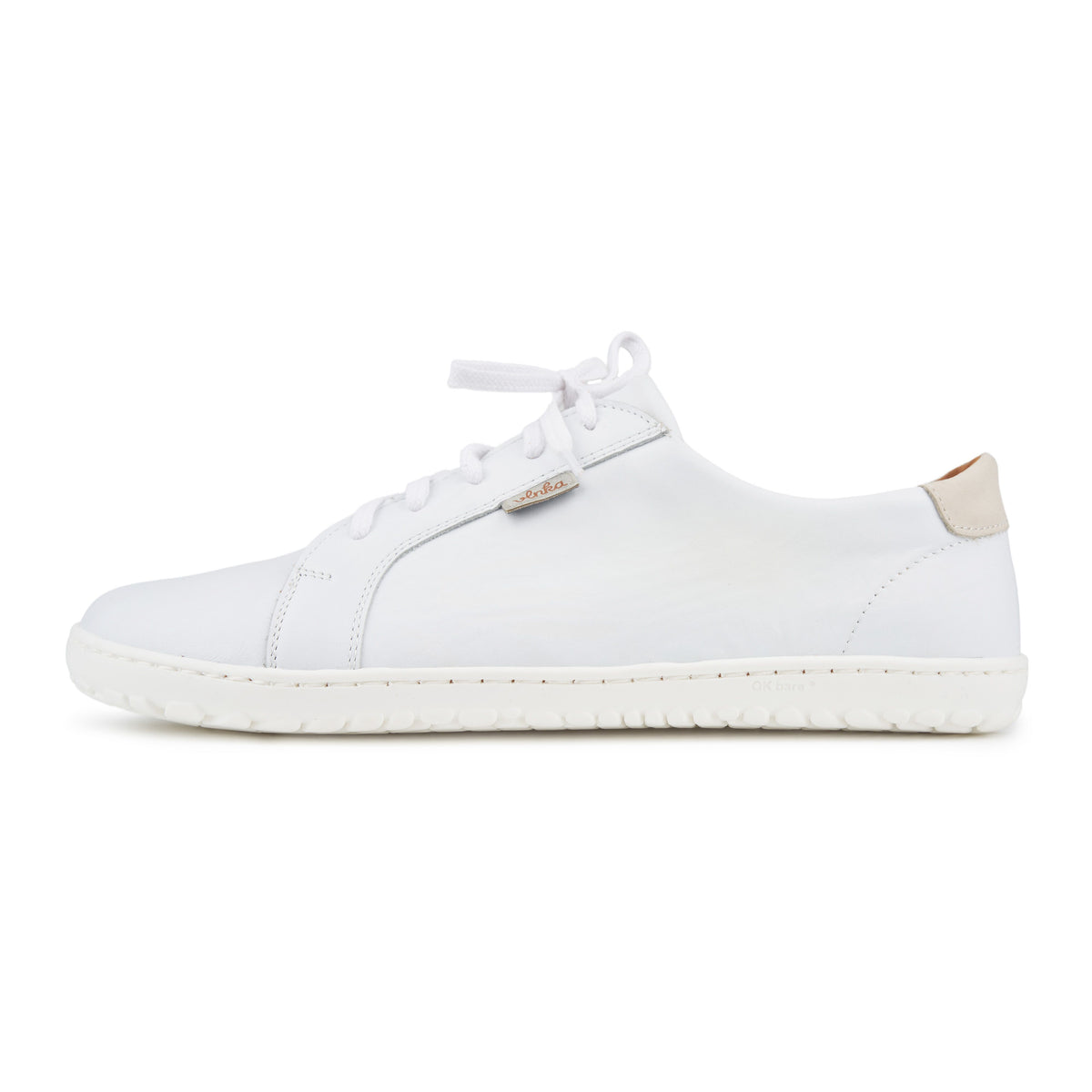 Herr barfota lädersneakers Mira vit