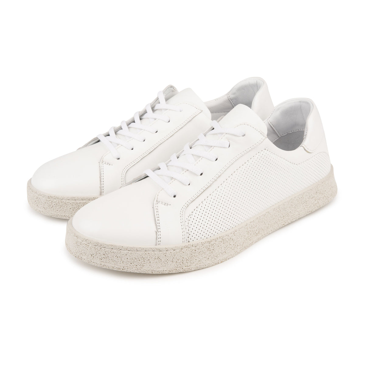 Herrlädersneakers Alfred vit