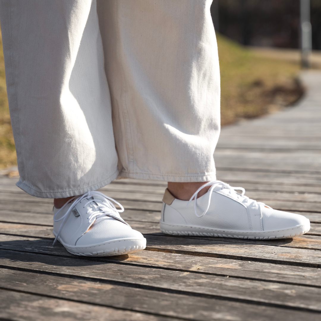 Dam barfota lädersneakers Mira vit