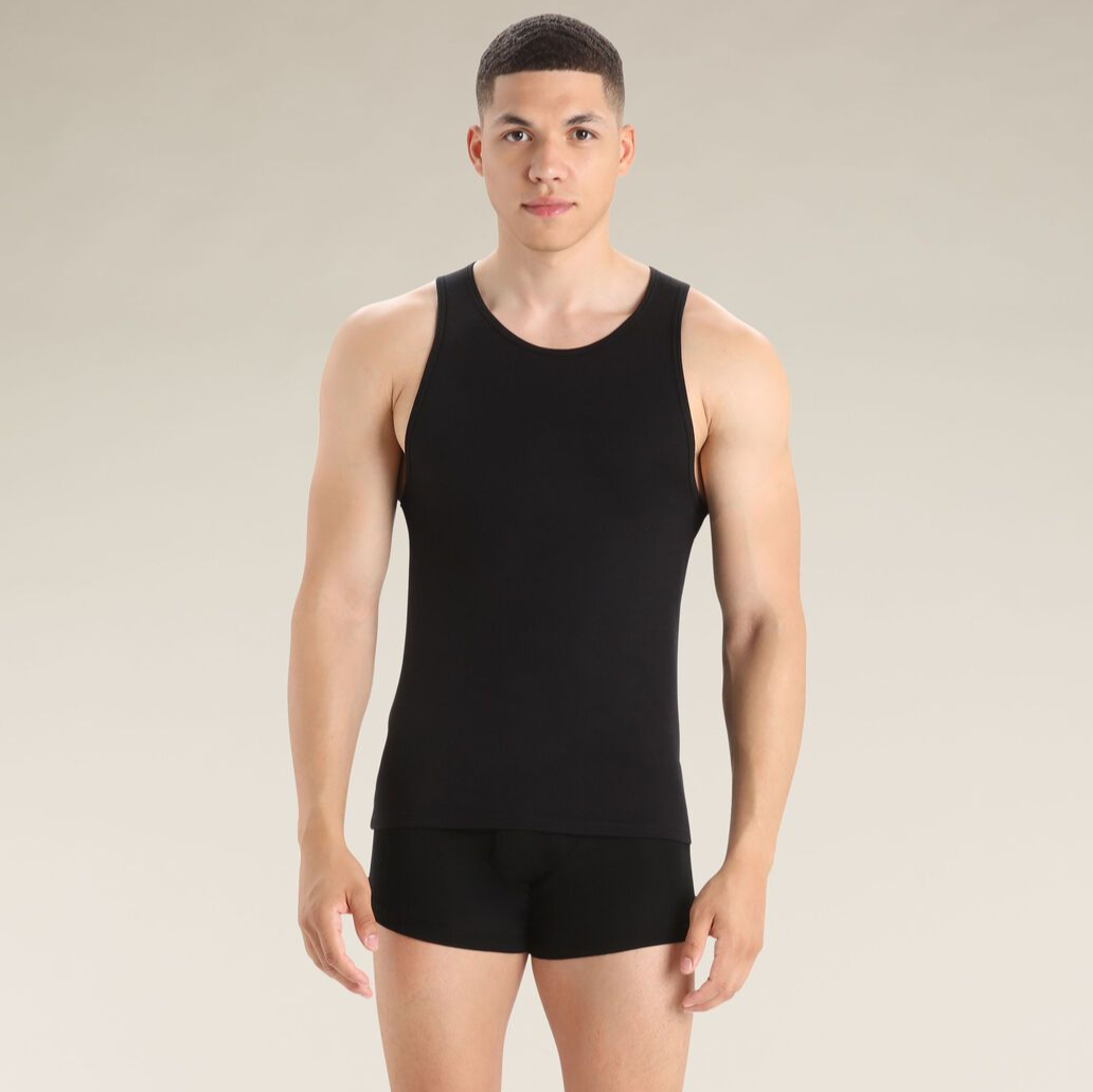 Herr linne Merino 150 Anatomica Tank Icebreaker svart