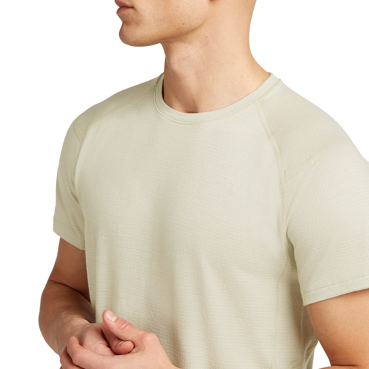 Herr T-shirt Merino 200 Waffle Elevation SS Tee Icebreaker aschen