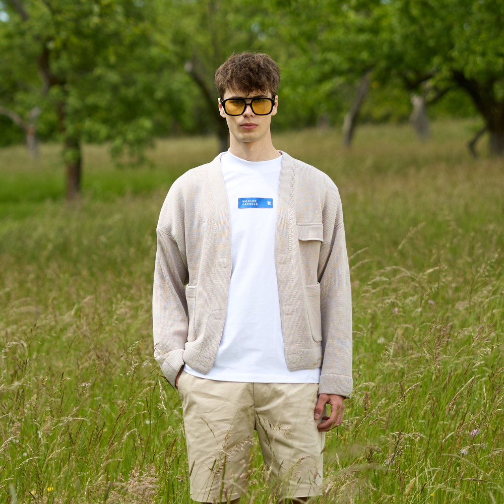 Merinoullkofta Woolie Capsule beige