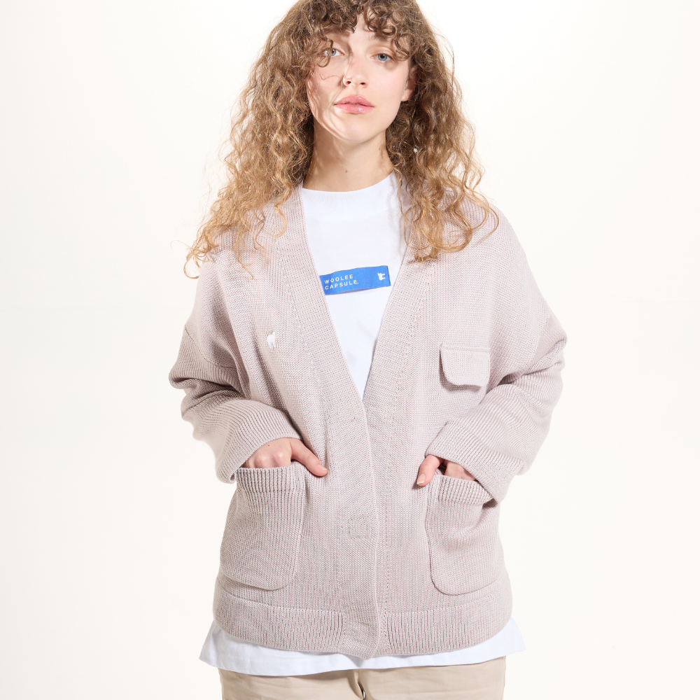 Merinoullkofta Woolie Capsule beige