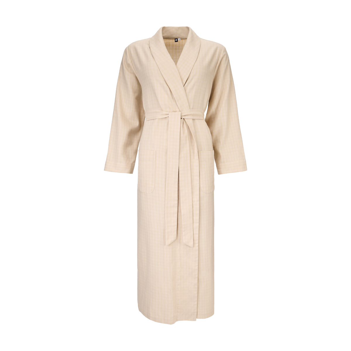 Damflanellrock med merinoull rand beige