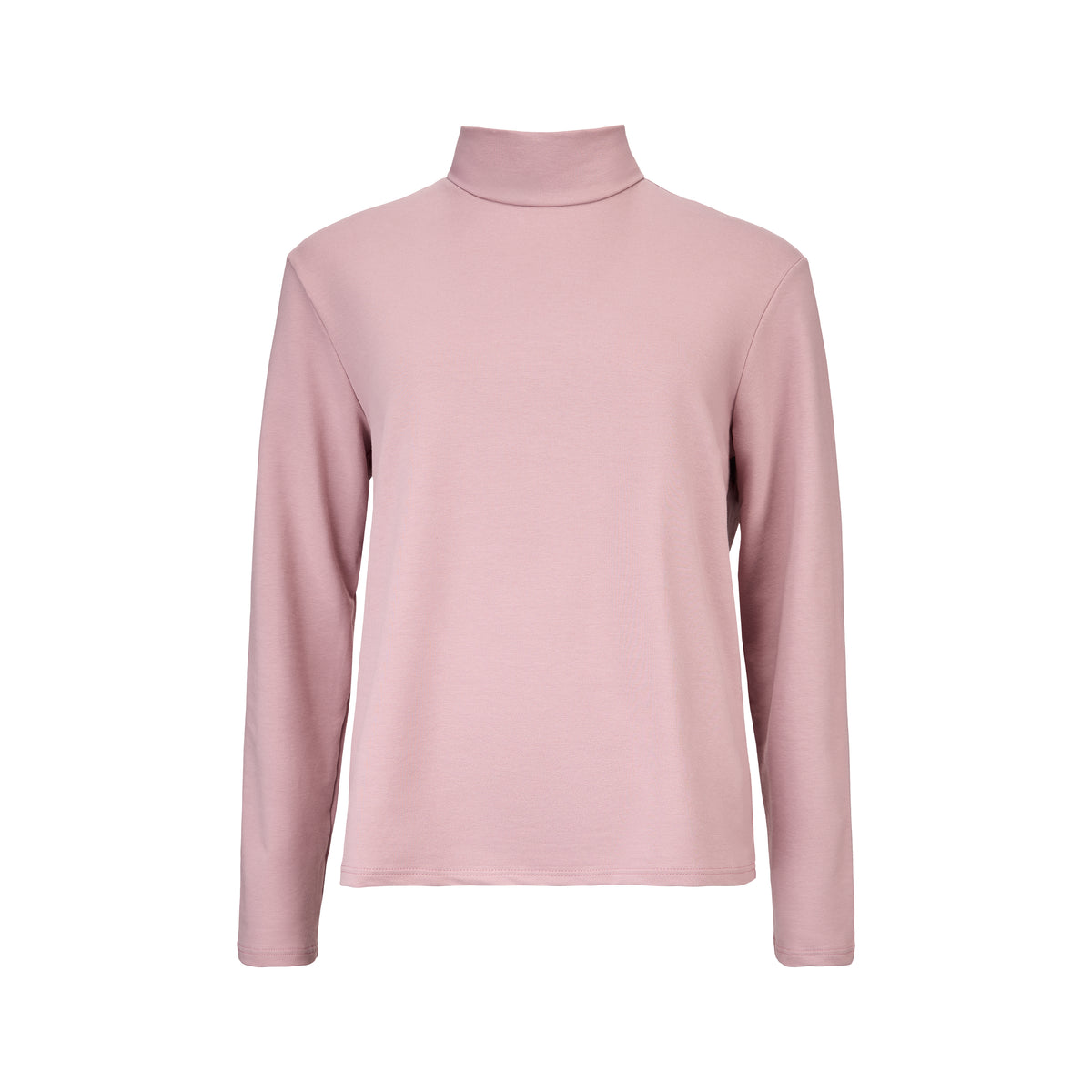Dambomullströja med polokrage rosa