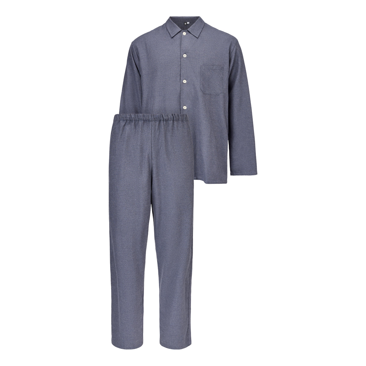 Herr flanellpyjamas av merinoull rand