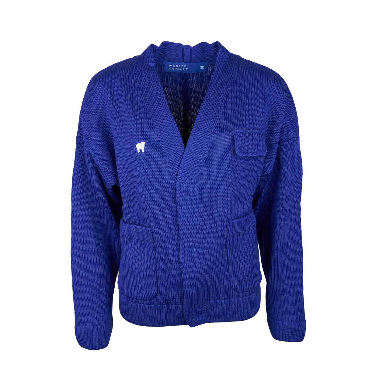 Merinoullcardigan Woolee Capsule blå