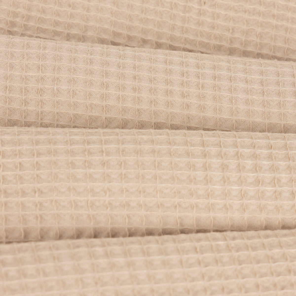 Bomullsvåffelöverkast beige