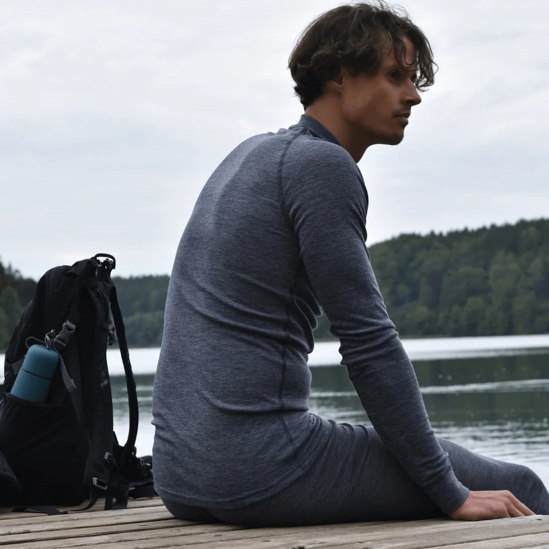 Herr merinoullsfunktionströja ACTIVE Thermowave grå