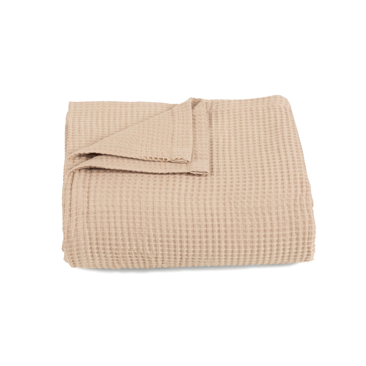 Bomullsvåffelöverkast beige