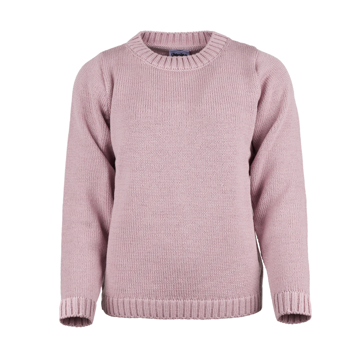 Dam Supersoft merinoullströja med rund halsringning rosa