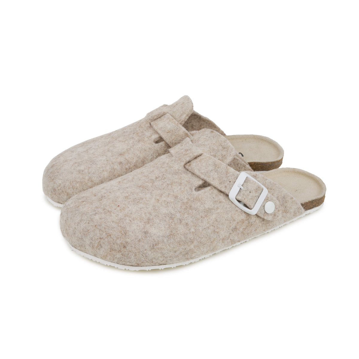 Barfota ulltofflor Michaela för damer beige