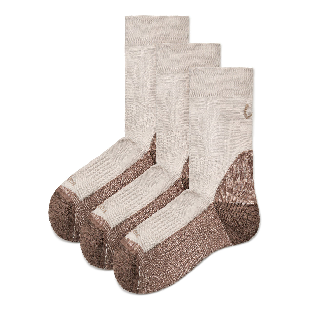 3 par trekking merinoullstrumpor beige