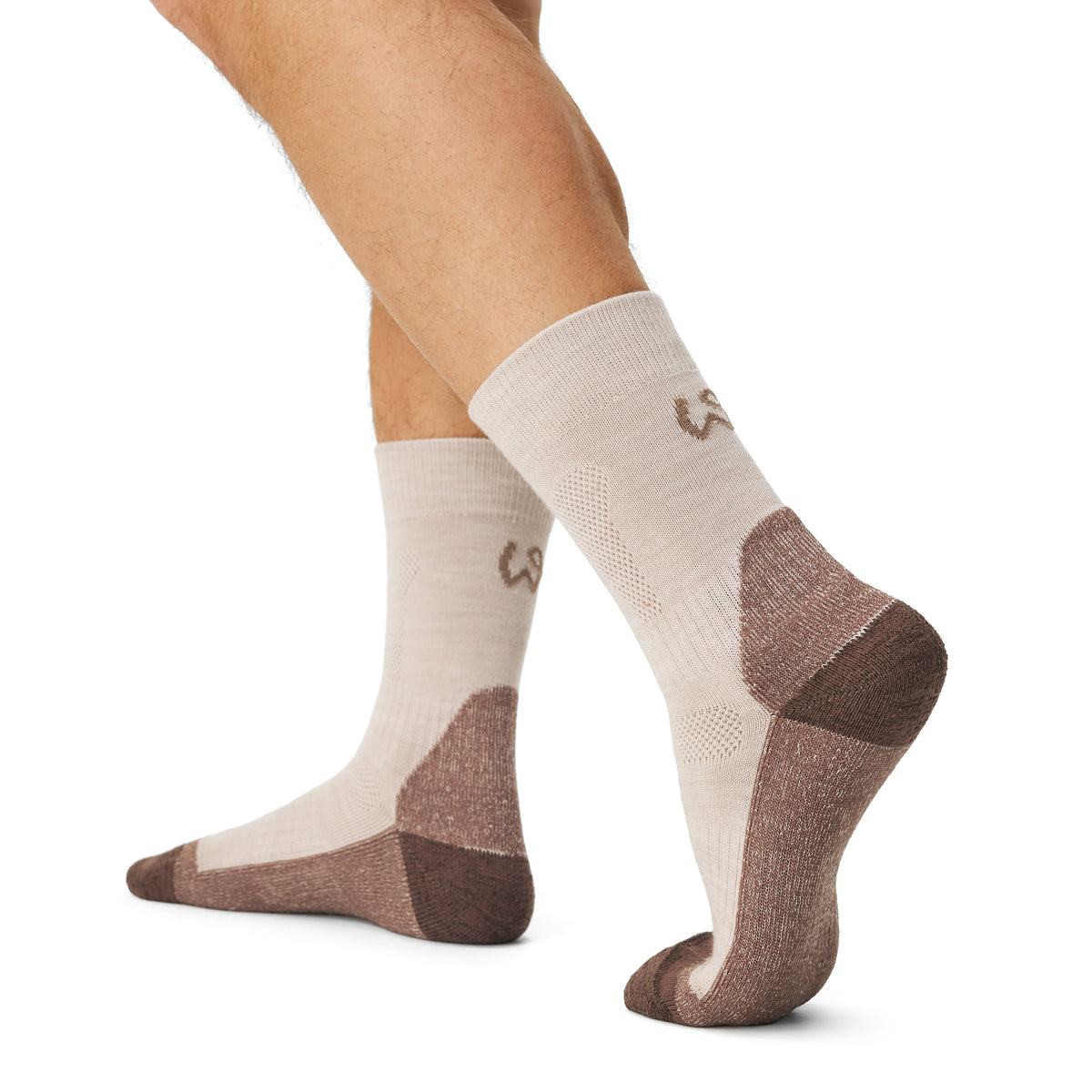 3 par trekking merinoullstrumpor beige