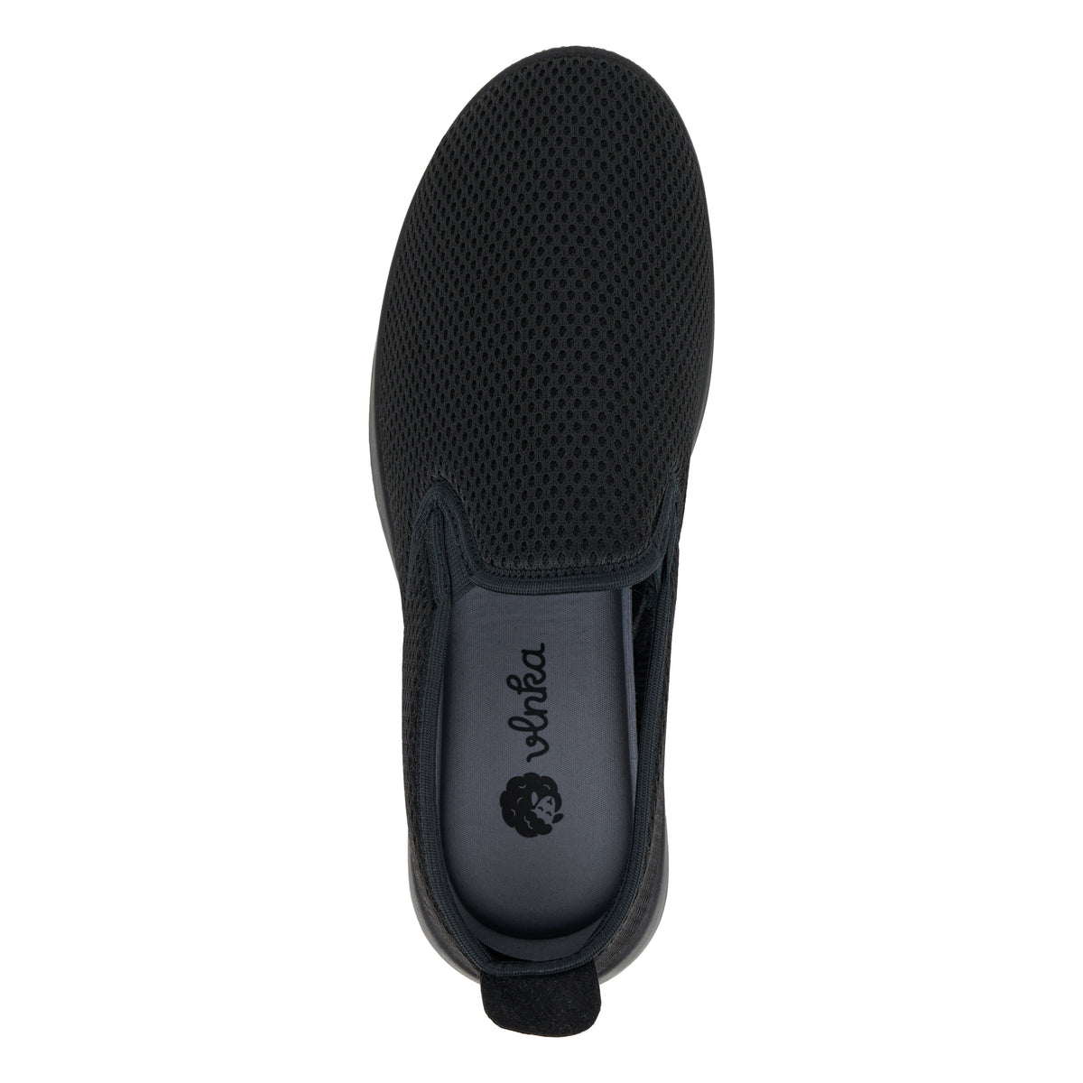 Herr andningsbara sneakers slip-on svart