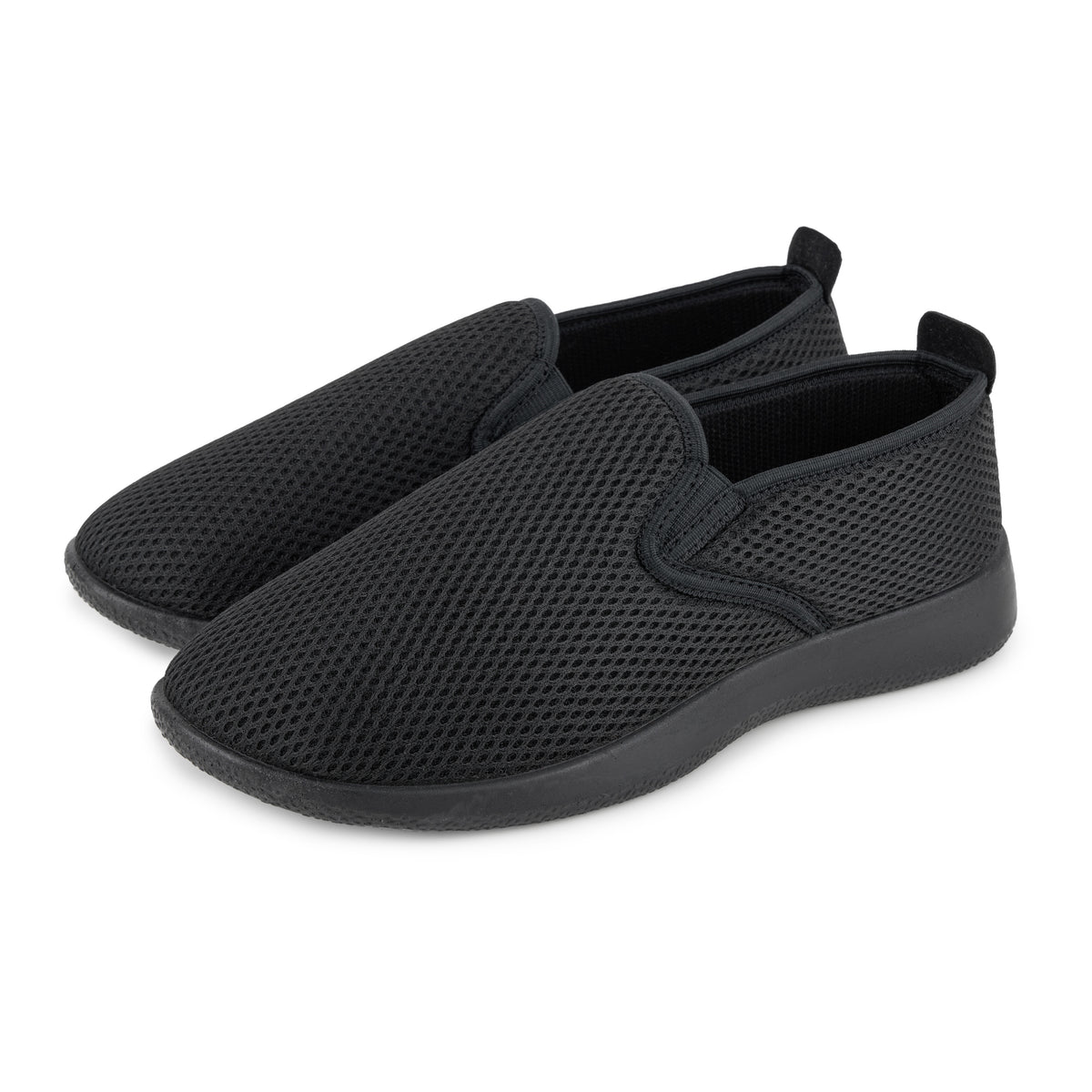 Herr andningsbara sneakers slip-on svart