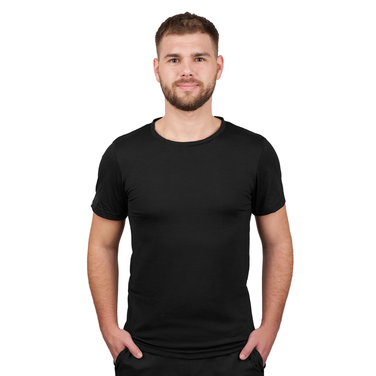 Herr Woolie merinoull t-shirt med kort ärm svart