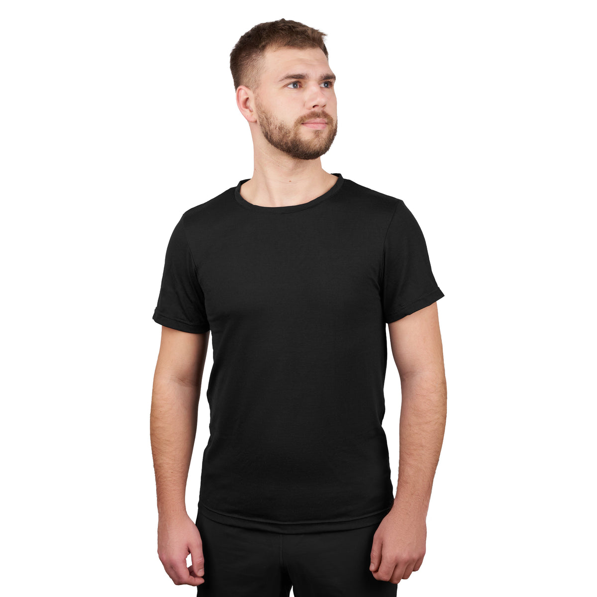 Herr Woolie merinoull t-shirt med kort ärm svart