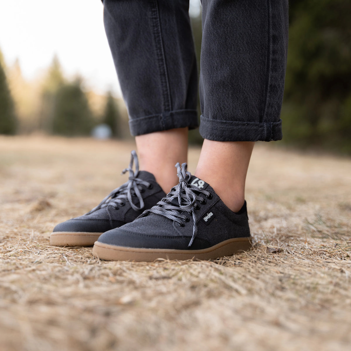Dam barfota textil sneakers Oxy svart