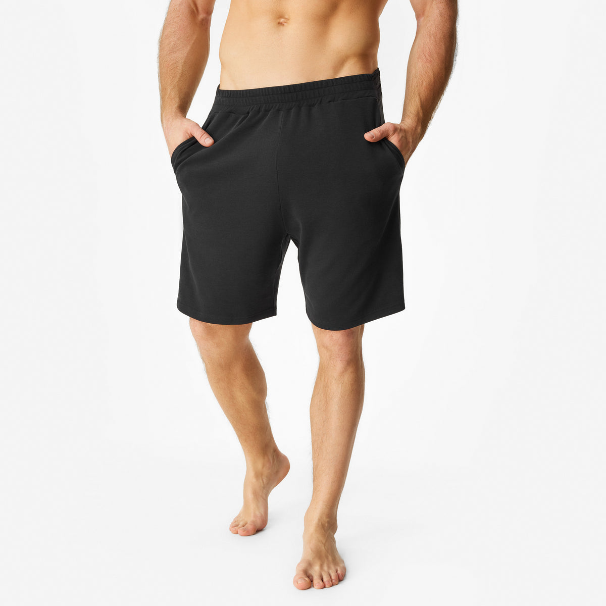 Herrshorts med merinoull med resår svart