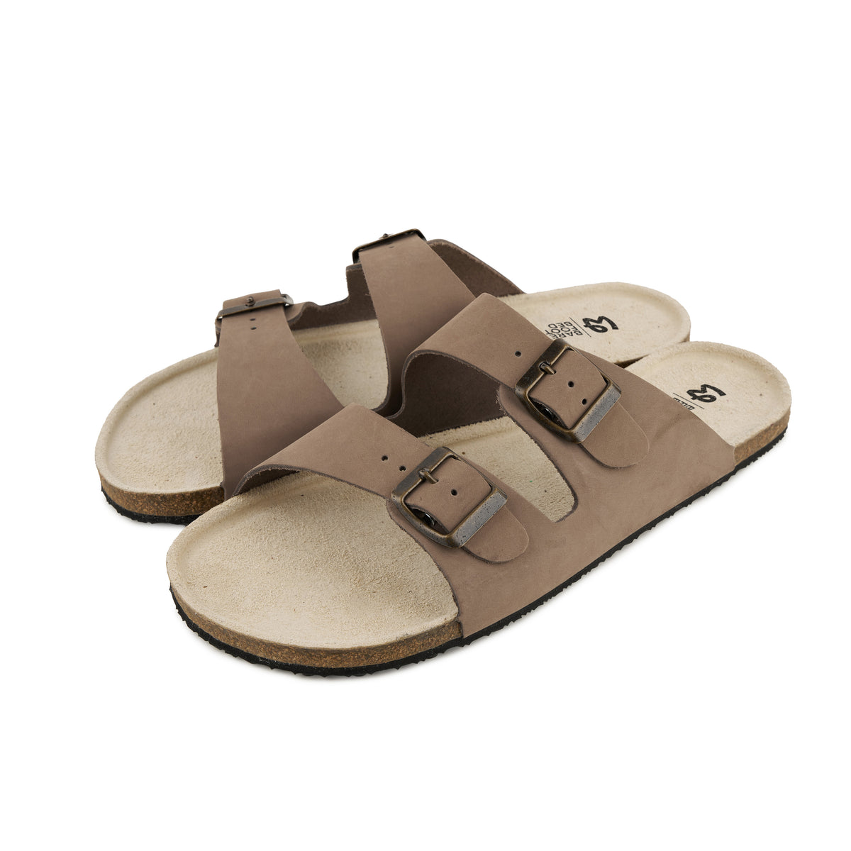 Herr läder barefoot slip-in-tofflor Xavier brun