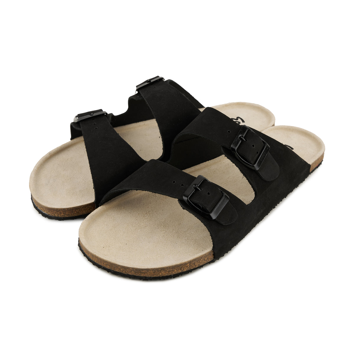 Läder barfota slip-in-tofflor Robin svart