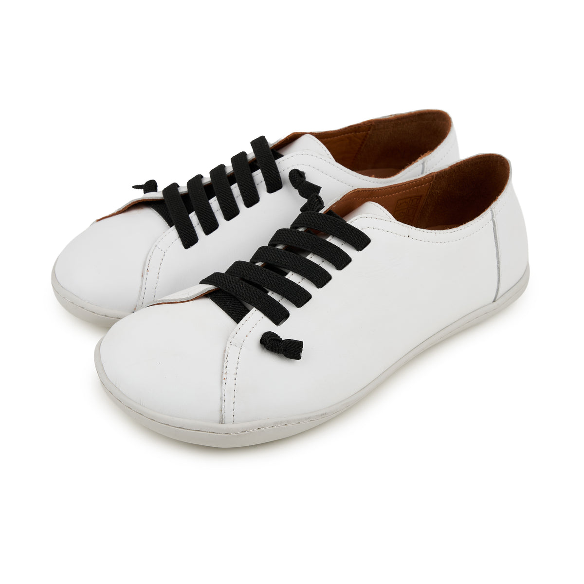 Damläderbarfotaskor slip-on Onyx vit