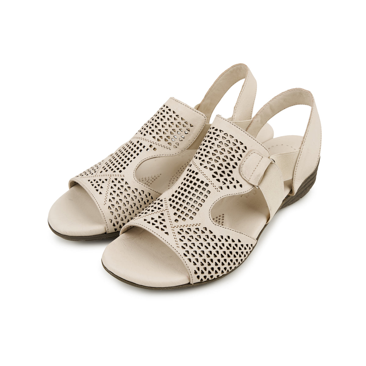 Damhälsolädersandaler Zaria beige