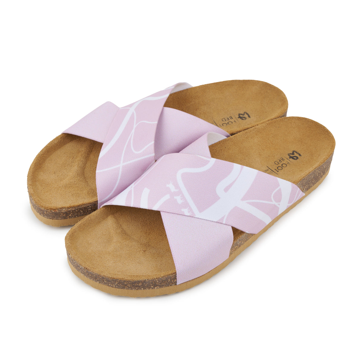 Damkorkslip-in-tofflor med elastisk ovandel rosa