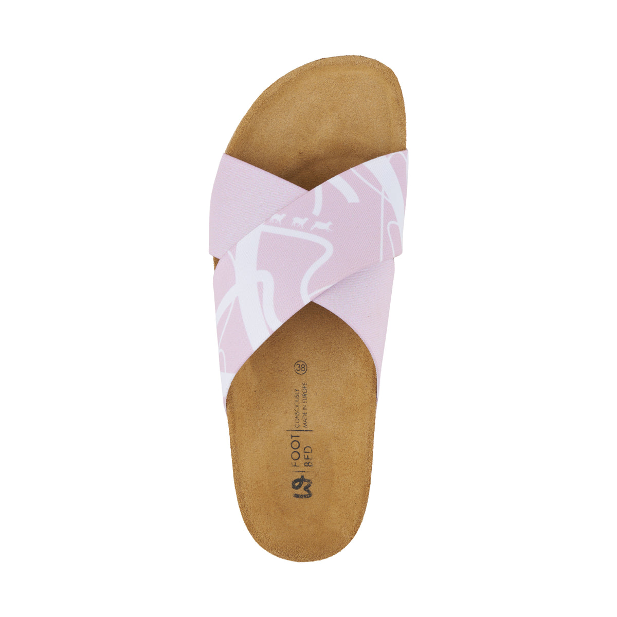 Damkorkslip-in-tofflor med elastisk ovandel rosa