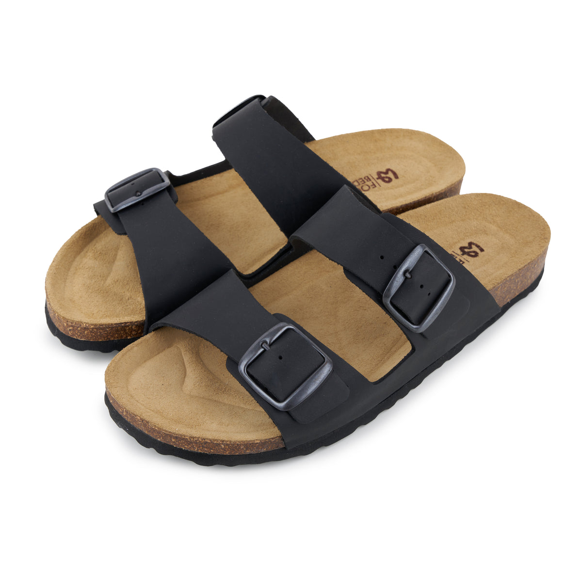 Herr anatomiska kork slip-in-tofflor Ben svart