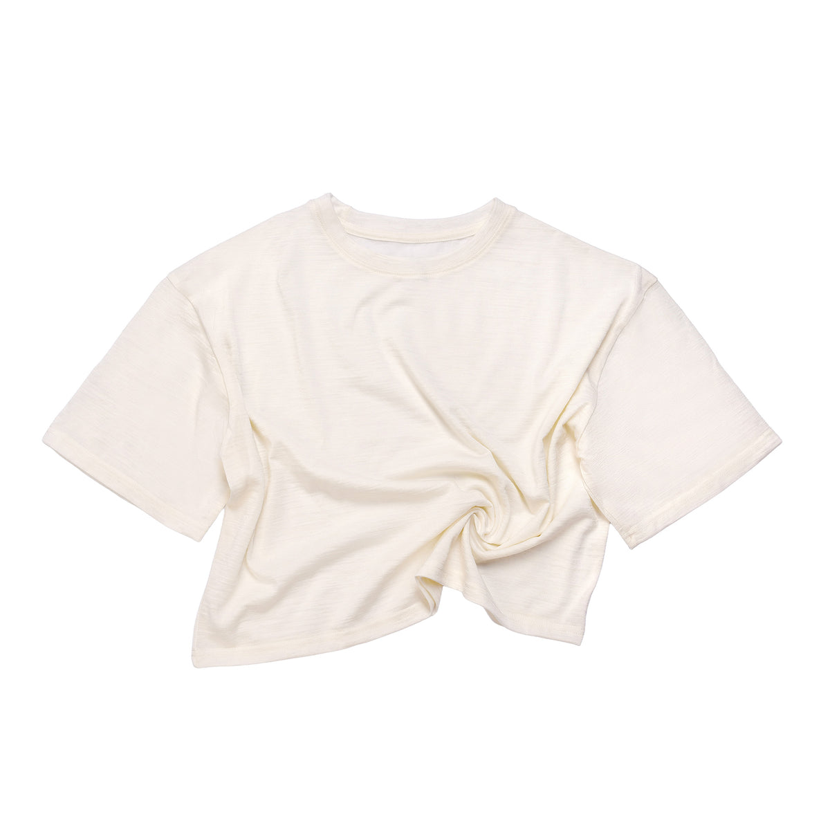 Damtröja merinoull med Tencel oversize kortärmad vit