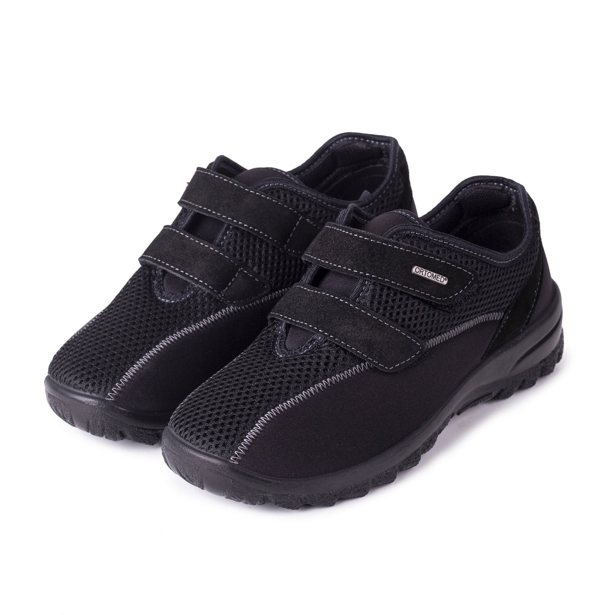 Ventilerande gelsneakers för dam med kardborreband svart