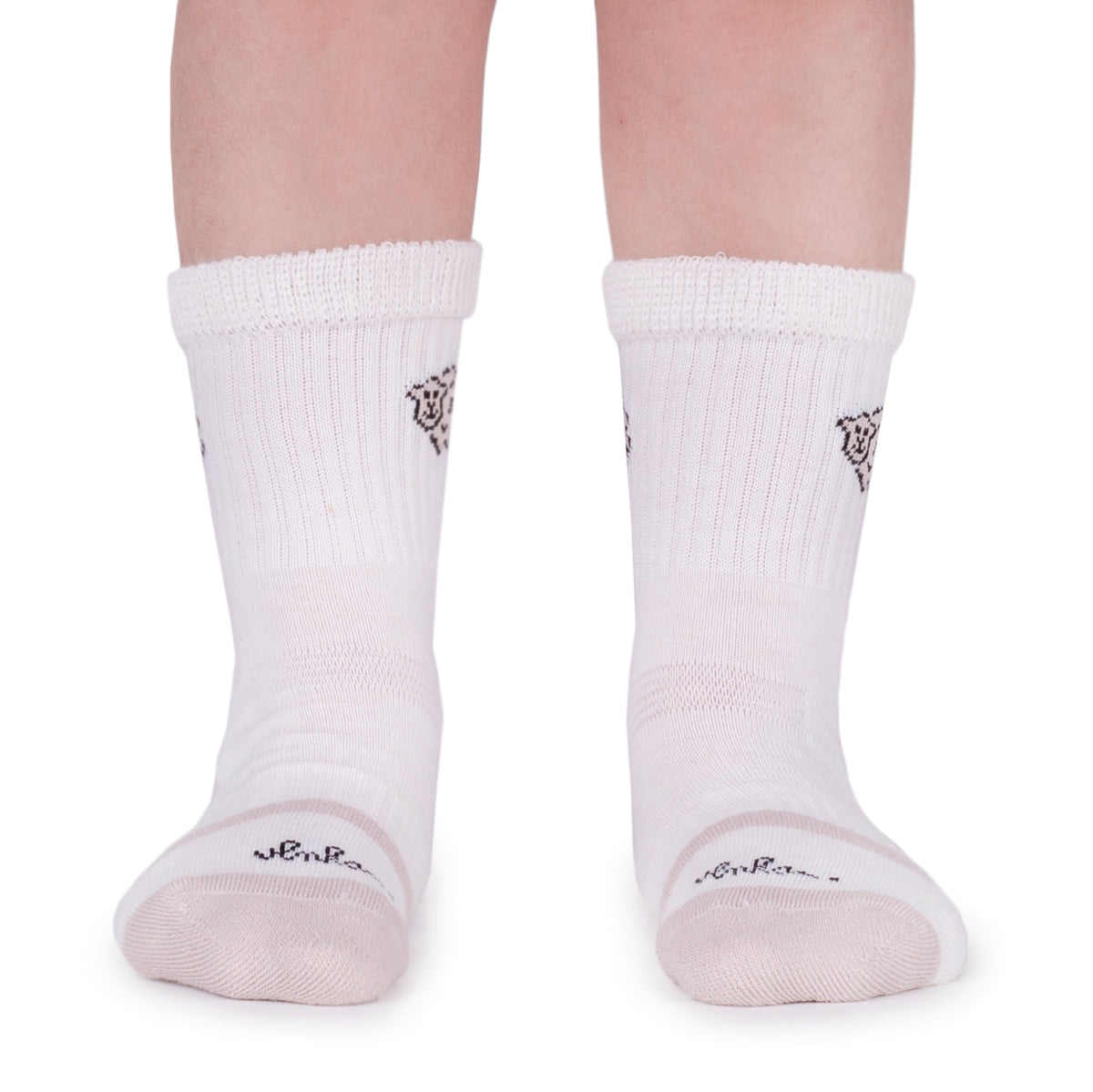 2 par barnstrumpor av merinoull beige