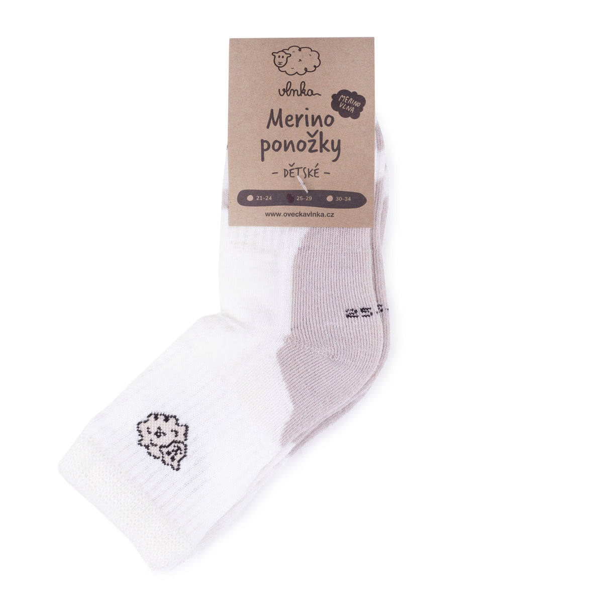 2 par barnstrumpor av merinoull beige