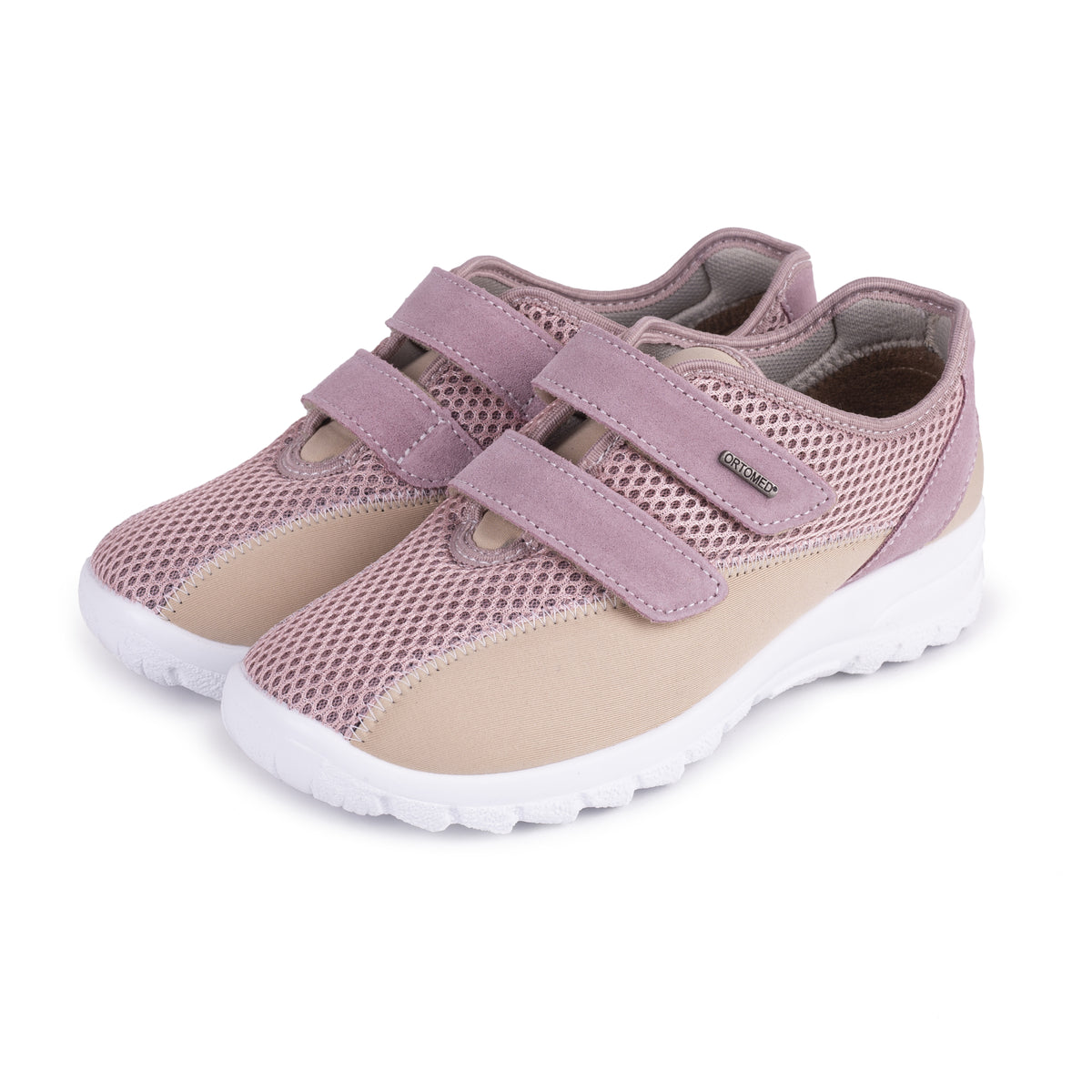 Ventilerande gelsneakers för dam med kardborreband rosa