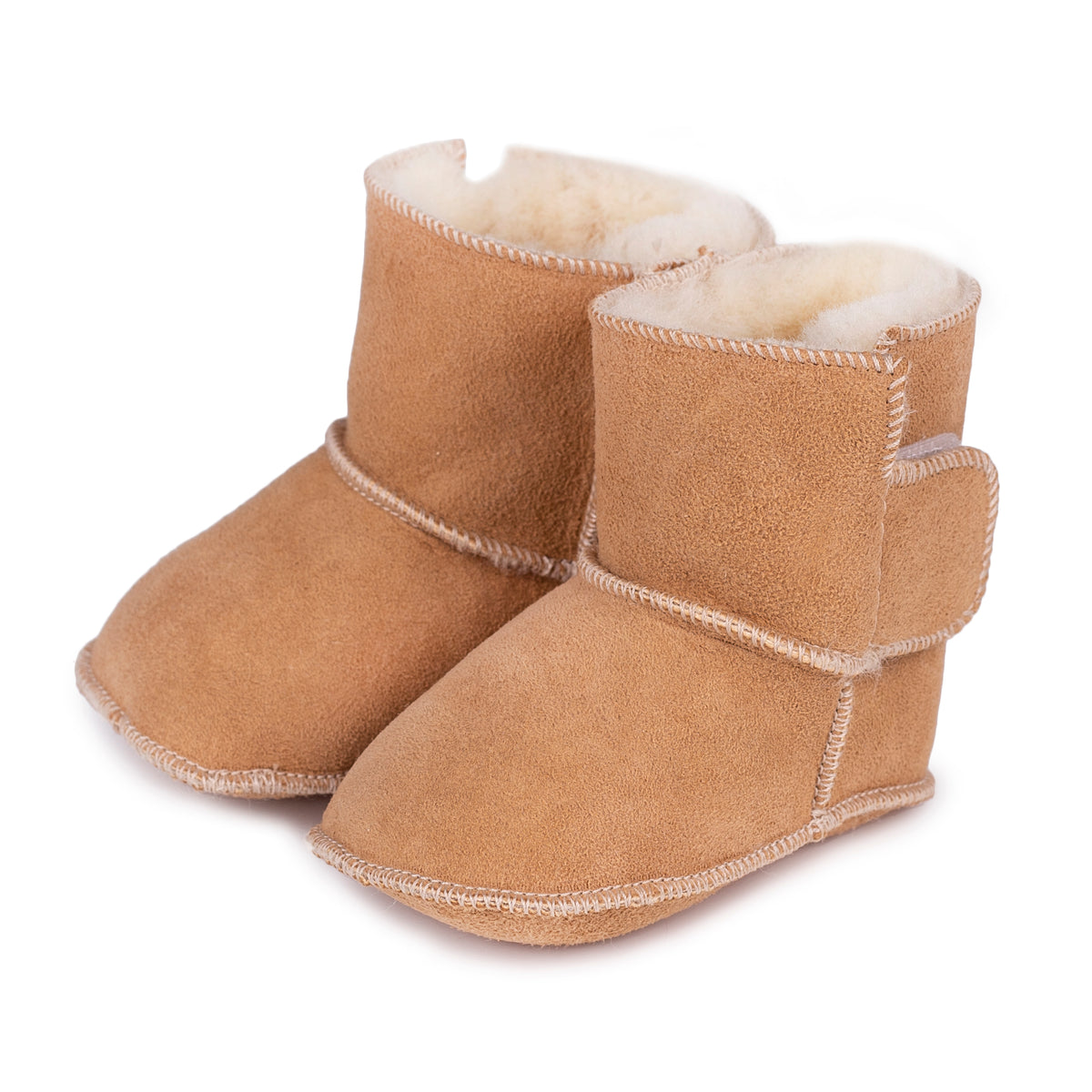 Barntossor med lammskinn beige