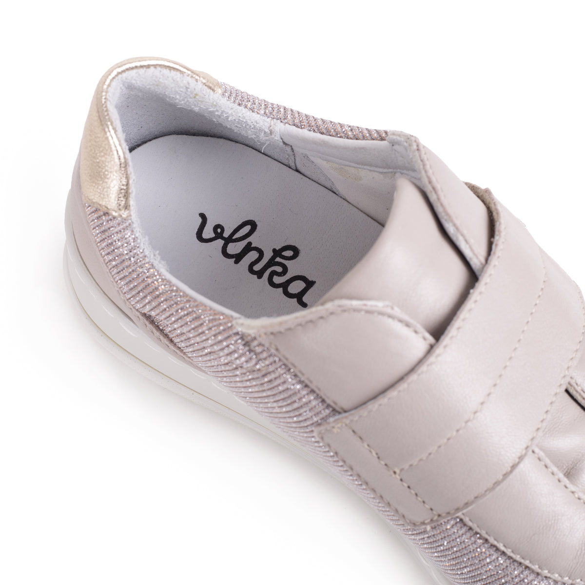 Damsneakers i läder Ingrid beige
